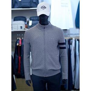 팜스프링스 세이브존03 팜스프링스 남성 골프 가을 언발 배색 라인 니트 집업 가디건 AGSKCM243309A