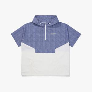 [디아도라] 그랜드슬램 컬러 블록 반팔 아노락 DENIM