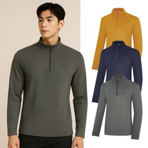 콜핑 남성 겨울 스트레치 약기모 보온 프린트 등산 긴팔 반집업 티셔츠 KSC457UT1M