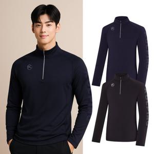 콜핑 남성 파워스트레치 기본 등산 긴팔 반집업 티셔츠 KSC456UT0M