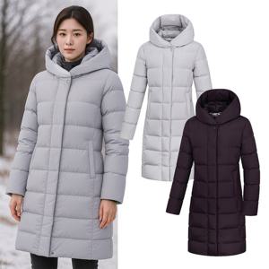 콜핑 여성 겨울 덕다운 보온 등산 후드 롱패딩 자켓 KSC679TJ2W