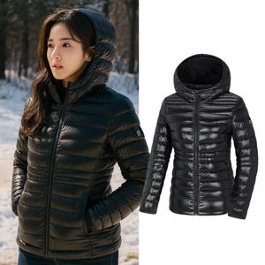 콜핑 여성 겨울 RDS 구스다운 경량 후드 패딩 자켓 KSC650VJ4W