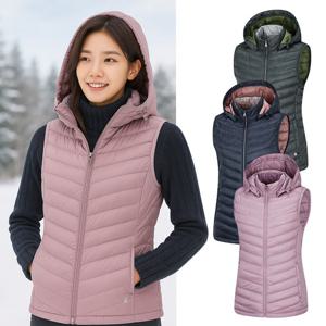 콜핑 여성 겨울 웰론 등산 후드 경량 패딩 조끼 KSC076RV0W