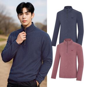 콜핑 남성 겨울 골조직 약기모 보온 등산 긴팔 반집업 티셔츠 KSC457UT2M