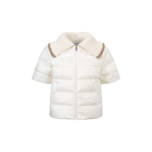 캘러웨이골프패딩 LQS CWJD23W602_IV 여성 니트에리 경량 반팔스윙패딩