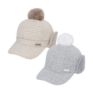 [와이드앵글] 여성 CO 체크패턴 숏 이어캡_WWW25C11