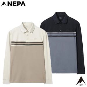 네파[택가 139.000원](7L75213) 남성 가을겨울 스트라이프 패턴 브러쉬 기모 티셔츠