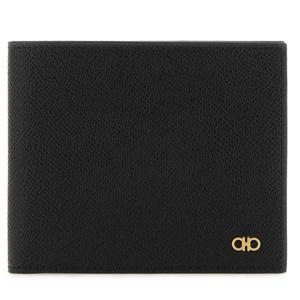 25 FW 페라가모 카프 네로 블랙 로고 플라크 바이폴드 지갑 661457775650