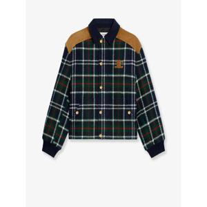 CELINE Tartan wool jacket with suede inserts RV0R20645
