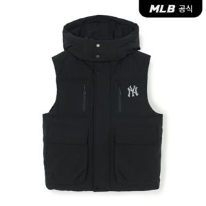 [MLB공식] 25FW 고프코어 립스탑 4포켓 후드 패딩조끼 NY (Black) 3ADVB0256-50BKS
