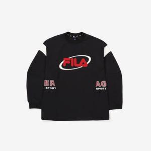 휠라긴팔티 TQJ FS2POF3103X-BLK 헤리티지 우븐 맨투맨