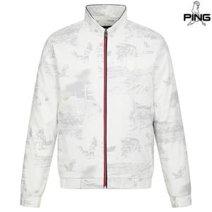 [핑골프][양말증정]남성 프린트 패딩 점퍼 111E3JP112_WH