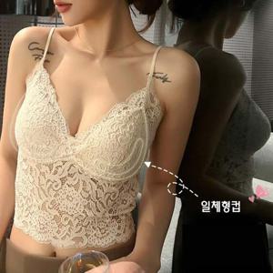 (131000059) 캡내장크롭탑나시 볼레로 나시 흰색면티