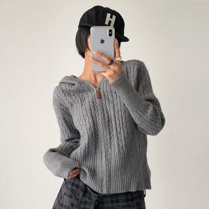 샵앤) 여성 데일리 꽈배기 긴팔 후드 니트 가디건 MCR-WCD-4964-아이보리