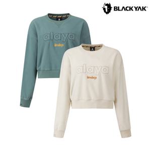 블랙야크 여성 히말라야 알라야 미드기장 맨투맨 크롭 긴팔티셔츠 1BYSSWU501