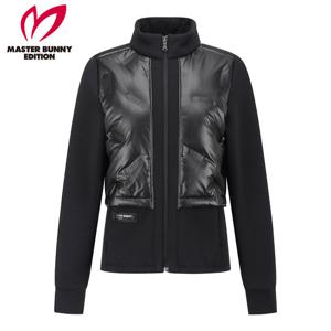 [마스터바니] 여성 글로시 구스다운 블록 저지 집업 점퍼