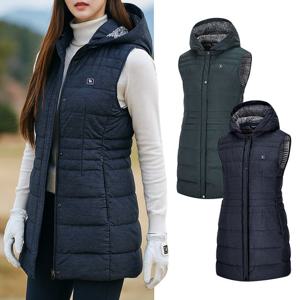 비티알 여성 겨울 구스폴 안감 골프 롱패딩 조끼 BSC071QV5W