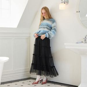 [에고이스트][BLUE LABEL] 로맨틱티어드 밴딩 롱스커트 (ER4OSK01)