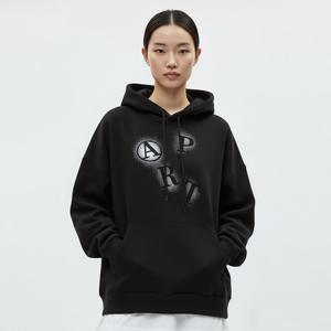 샵앤) 국산 여성 파트 나염 긴팔 루즈핏 후드 티셔츠 ODA-WSH-20866-블랙