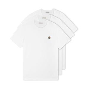 [꼬르소밀라노] 몽클레어 남성 로고 패치 화이트 반팔티 3팩 8C00026 829H8 001