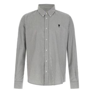 아미 긴팔 셔츠 HSH763CO0087039 BLACK NATURAL WHITE DOM