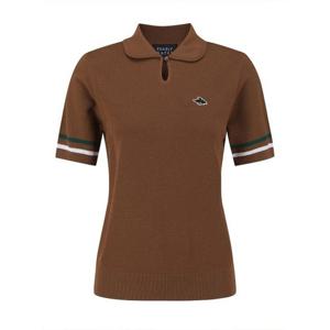 M 파리게이츠골프반팔티 NQC 521E1SR303_BR 여성 컬러 라인 커프스 칼라 반팔 니트