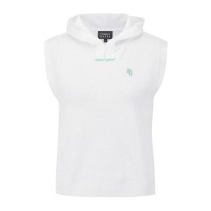 M 파리게이츠골프조끼 NQC 521E1SV201_WH 여성 스마일 로고 패치 후드 니트 베스트