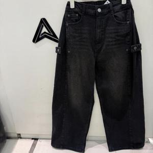 에어워크주니어_Ready4 next CB01 와이드 사이드스넵 벌룬 블랙 데님팬츠 R258G3183A