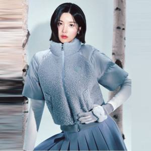 [와이드앵글]여성 CO 시어링 믹스매치 반팔 다운 ICE BLUE(WWW25571IC)