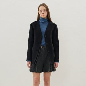 [올리브데올리브]노카라 브이 배색 자켓 OW5WJA02