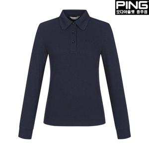 [핑]여성 조직감 카라 긴팔 티셔츠 121D3TO181_NA_CJ