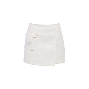 와이드앵글골프스커트 KQJ WWW25Q51W6 여성 CO 페이크 랩스커트형 A라인 큐롯 L (Cream)