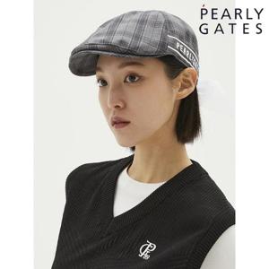 파리게이츠 (521D1CP206) 여성 엠보 로고 자수 체크 헌팅캡