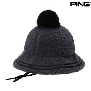 [핑]여성 방울 플리스 테잎 장식 버킷햇 121D4CP383_GY_CJ