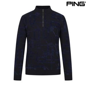 [핑]겨울 남성 자가드 방풍 반집업 긴팔 니트 111D4SR302_NA_CJ