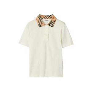 버버리 체크 칼라 이퀘스트리안 나이트 폴로 셔츠 8118958