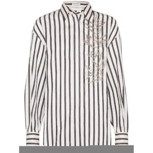 25SS 브루넬로 쿠치넬리 Regimental 코튼 and 실크 poplin 셔츠 with Glistening Herbarium Embroidery MH765RJ616C046