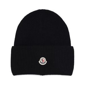 몽클레어 25FW 블랙 로고 패치 울 비니 3B00032 M1241 999