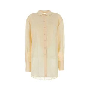 24FW Givenchy Cream 실크 blend 오버사이즈 셔츠 BW619H15LV105