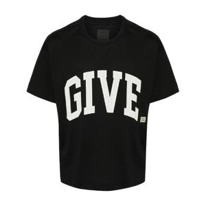 25SS Givenchy 쇼트 sleeve t 셔츠 in mesh fabric with embroidery details  블랙 color with applied 화이트 로고  BM71JB3YMV001