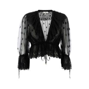 25FW chloe 블랙 tulle 탑 25UHT26099001