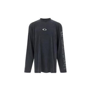 Balenciaga 로고 프린트 긴소매 티셔츠 850420TTVE5 9374FADEDWASHEDBLKWHT TP957343622