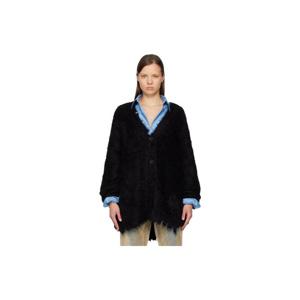 25 FW 아크네 여성 블랙 울 가디건 252129F095007