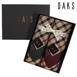 [닥스(손수건)]기본체크 손수건 2매세트 1번