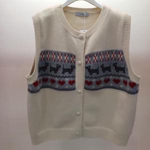 Destijl HC06 품넉넉한 뚝떨어지는 하트독 니트 라운드 앞트임조끼 D2543vt02I