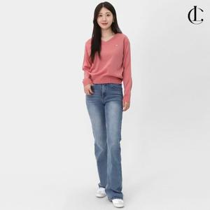 엘케이트 여자 가을 맥시 롱 빈티지 워싱 데님 팬츠 데님 청바지 LKDGP019