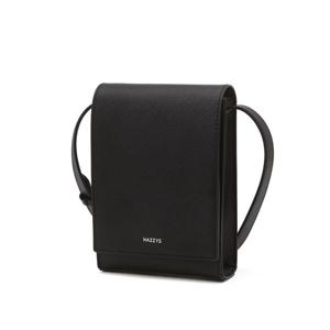 [쇼핑백동봉] 블랙 단색 가죽 미니크로스백 HJWA6E890BK