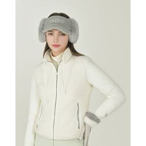 헤지스 골프 여성 25FW 아이보리 여성 케이블 조직 다운 스웨트 점퍼 HWSW5D752IV