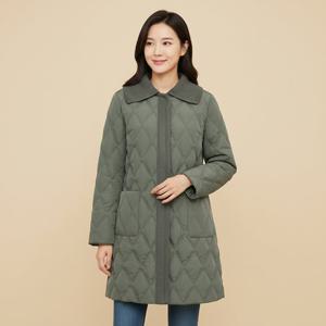 [꼼빠니아]니트 배색 퀼팅 다운 패딩-CW24DA0502082B