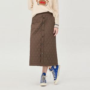 [베네통] [Online Exclusive] 퀼팅 버튼 스커트_BASKE1561BR
